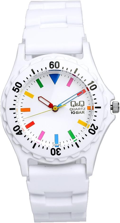 [シチズン キューアンドキュー]CITIZEN Q&Q 腕時計 10気圧防水 カラーウォッチ ラバー ホワイトマルチ ダイバーズデザイン