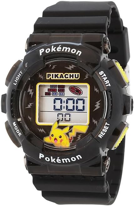[㈱サン・フレイム] J-AXIS 腕時計 ポケットモンスターデジタルウォッチ ピカチュウ ELバックライト カレンダー機能 ストップウォッチ機能 時報機能 アラーム機能 CP3C0005-BK ユニセックス子供 ブラック