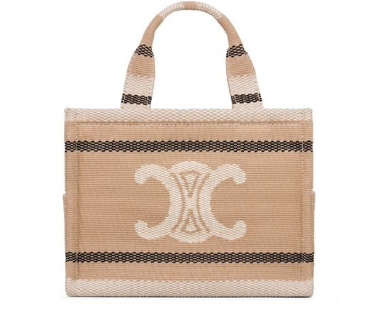 CELINE Small cabas Thais in striped textile with Triomphe - Image 1