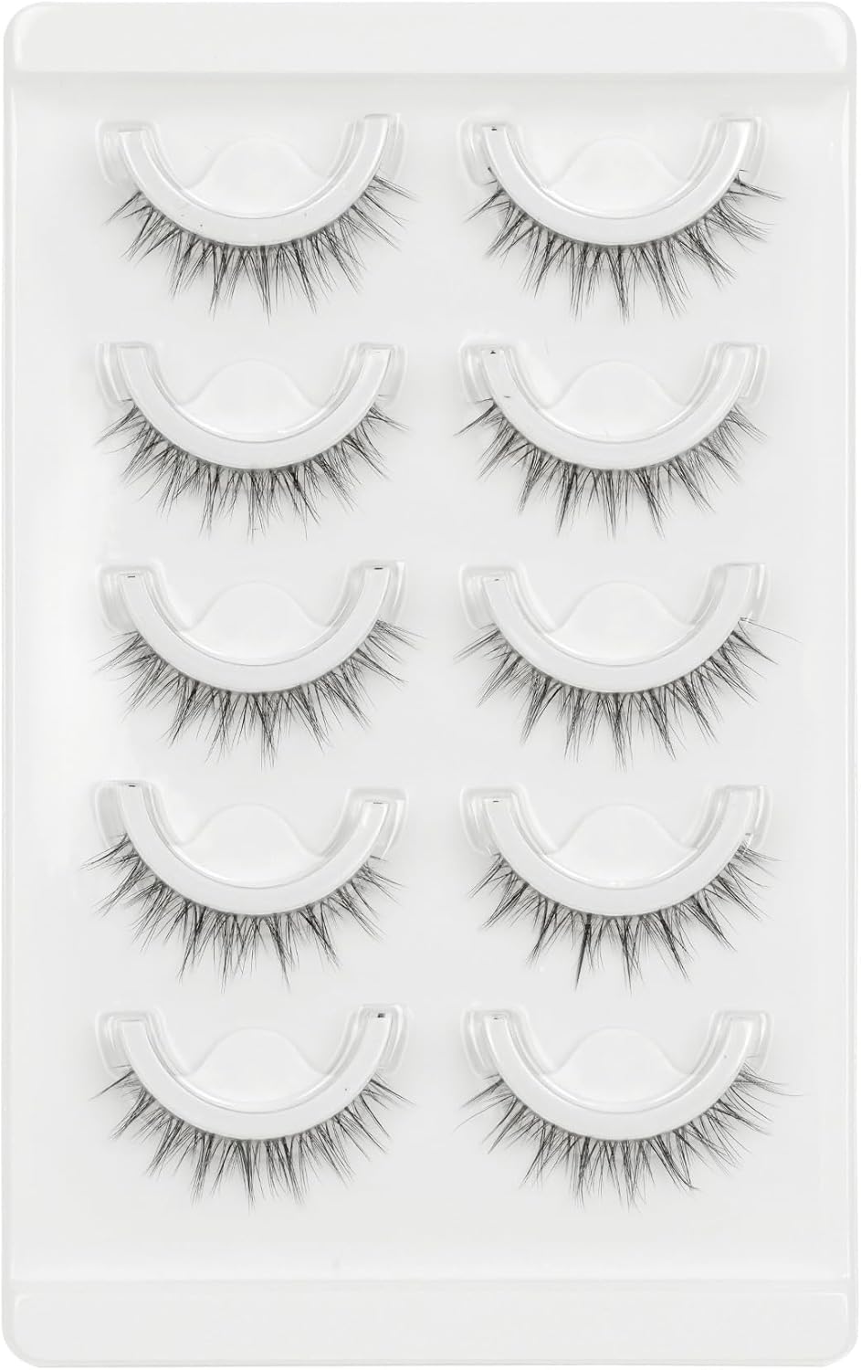 LZM DM-62 False Eyelashes, No Glue, Bunches, No Adhesive, Reusable, Beginners, No Glue, Strong Adhesion, Waterproof, Sweatproof, 3D Feel, 5 Pairs