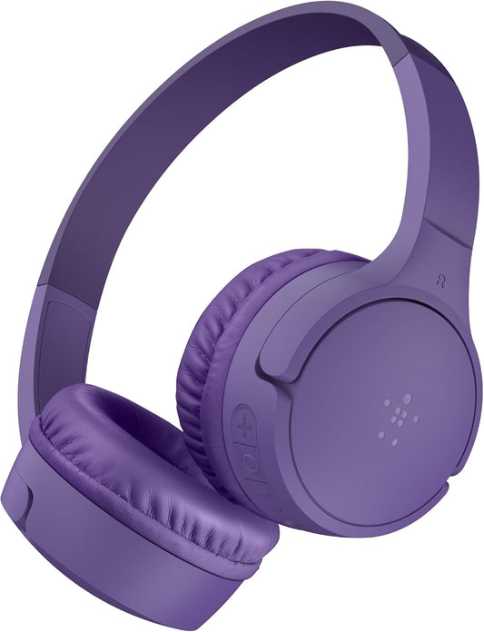 Belkin AUD002fqPUV3 Kids Wireless Headphones Headset with Microphone for Calling and Volume Limiting Function, Voice Chat with Microphone, Up to 30 Hours of Continuous Playback, Bluetooth 5.0