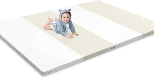 Artake Play Mat for Babies, Easy Storage, Joint Mat, Thick, Foldable, Waterproof, Soundproof Mat, Baby Mat, Nap Mat, 55.1 x 78.7 x 1.6 inches (140 x 200 x 4 cm), Beige
