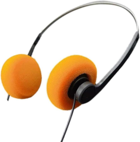Binaural Headset Headphones Wired Earbuds 3.5mm Round Headphones Retro Over Ear Headphones Small Lightweight Earphones Retro Vintage Design Headphone Headset