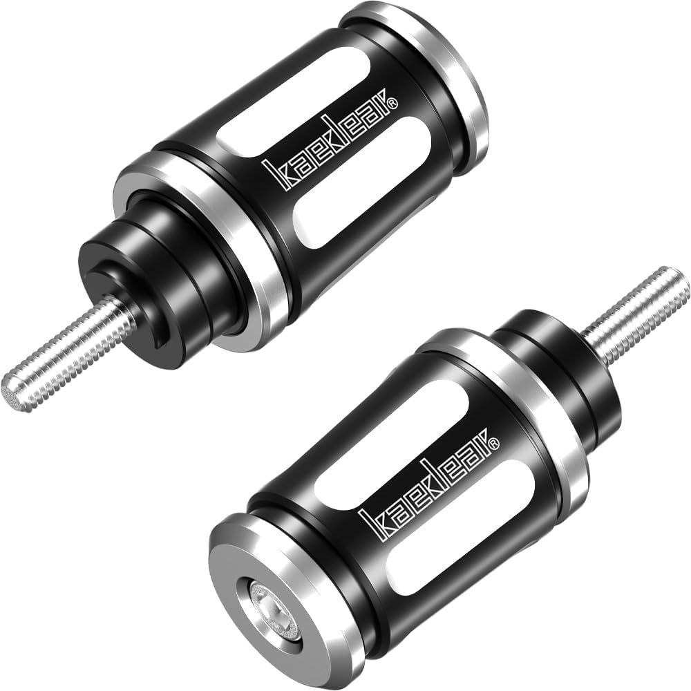 Kaedear KDR-BE2-HYSM6-S Handlebar End Weights for Motorcycles, Motorcycle Accessories, Variable Bar Ends (Silver/Black, M6)