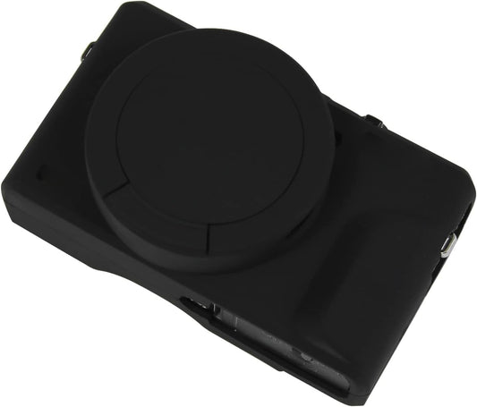 VECASDEN Soft Silicone Cover with Lens Cap for Canon G7 X Mark III Easy Install Lightweight Protective Cover Black
