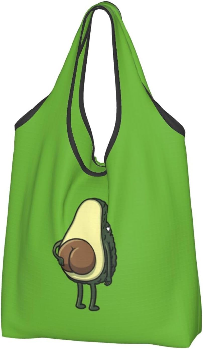 zhandiffy Avocado Bones, Waterproof, Eco Bag, Shopping Bag, Large Capacity, Foldable, Compact, Shopping Bag, Shopping Bag, Lightweight, Pocket Size, Convenient Store, Anime, Goods, Character