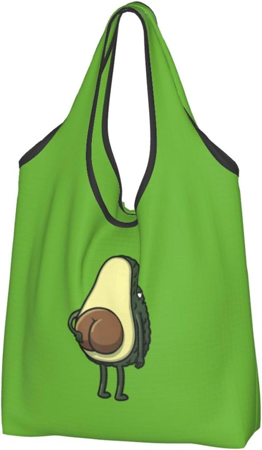 zhandiffy Avocado Bones, Waterproof, Eco Bag, Shopping Bag, Large Capacity, Foldable, Compact, Shopping Bag, Shopping Bag, Lightweight, Pocket Size, Convenient Store, Anime, Goods, Character