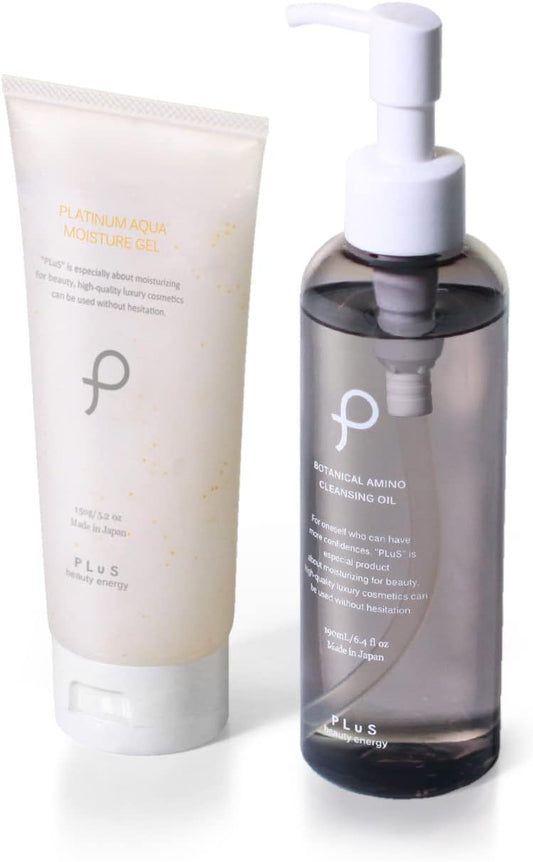 PLuS [Official Limited Set] Cleansing Oil + All-in-One Gel (Cleansing 190 mL + All-in-One 50 g) Time-saving Skin Care Set [Drop + Give = 2 Steps Complete] Hyaluronic Acid, Ceramide, Pore Care, Large