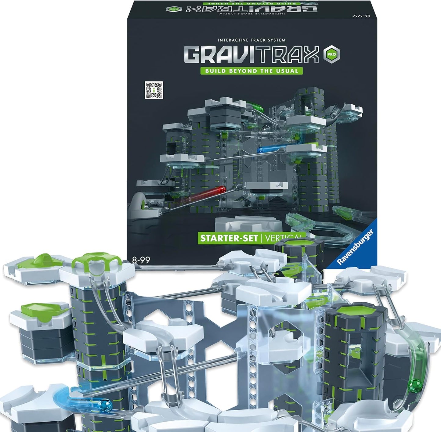 Ravensburger GraviTrax PRO Starter-Set Vertical. Interaktives Kugelbahnsystem, Konstruktionsspielzeug ab 8 JDCR-. Kombinierbar mit allen GraviTrax Produktlinien, Starter-Sets, Extensions & Elements