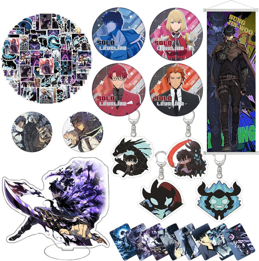 My Only Level Up Goods Lucky Bag Set, Acrylic Stand, Can Badge, Keychain, 50 Stickers, Glossy Laser Card, Wall Hanging, Gift, Birthday, Event