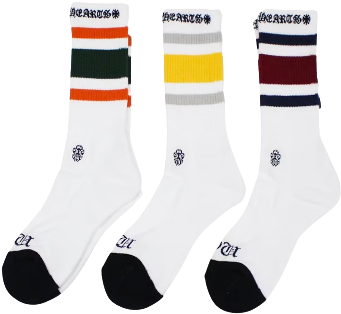 CHROME HEARTS MULTI COLOR 'MIAMI' STRIPED SOCKS