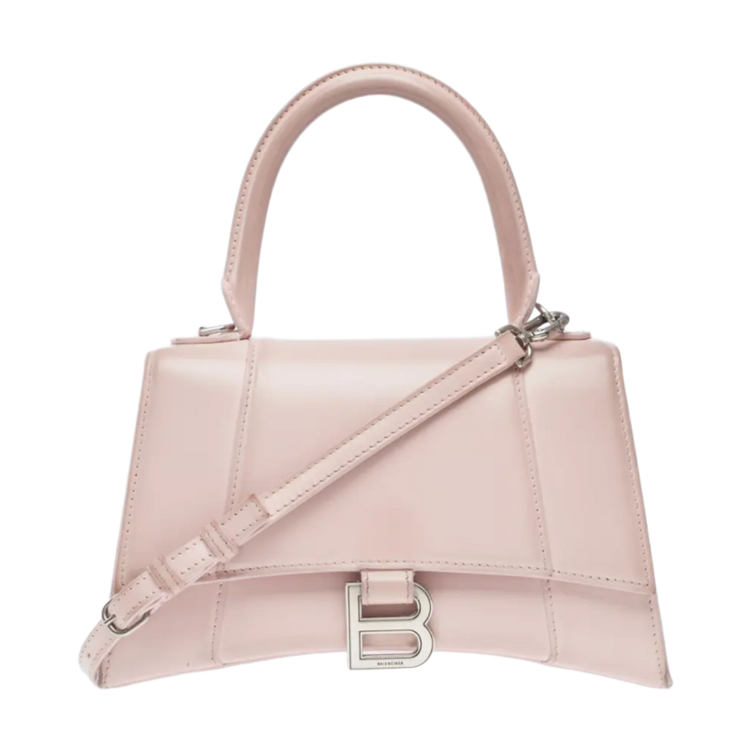 BALENCIAGA HOURGLASS S 'PINK LEATHER' TOP HANDLE HANDBAG