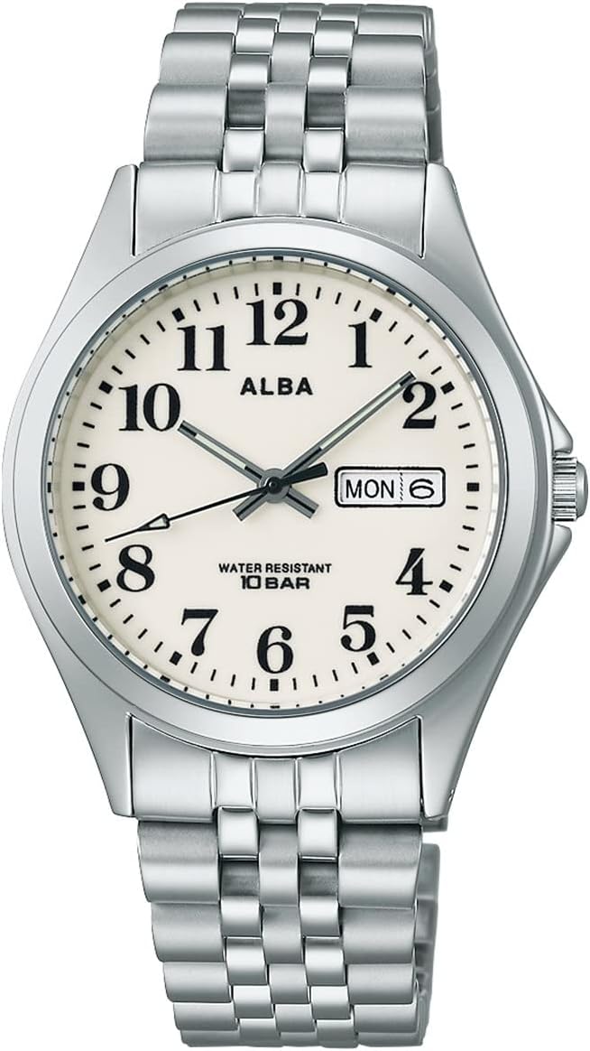 Seiko AQGK470 Men's Wristwatch, Alba, Standard Quartz, Silver, Silver, Bracelet Type