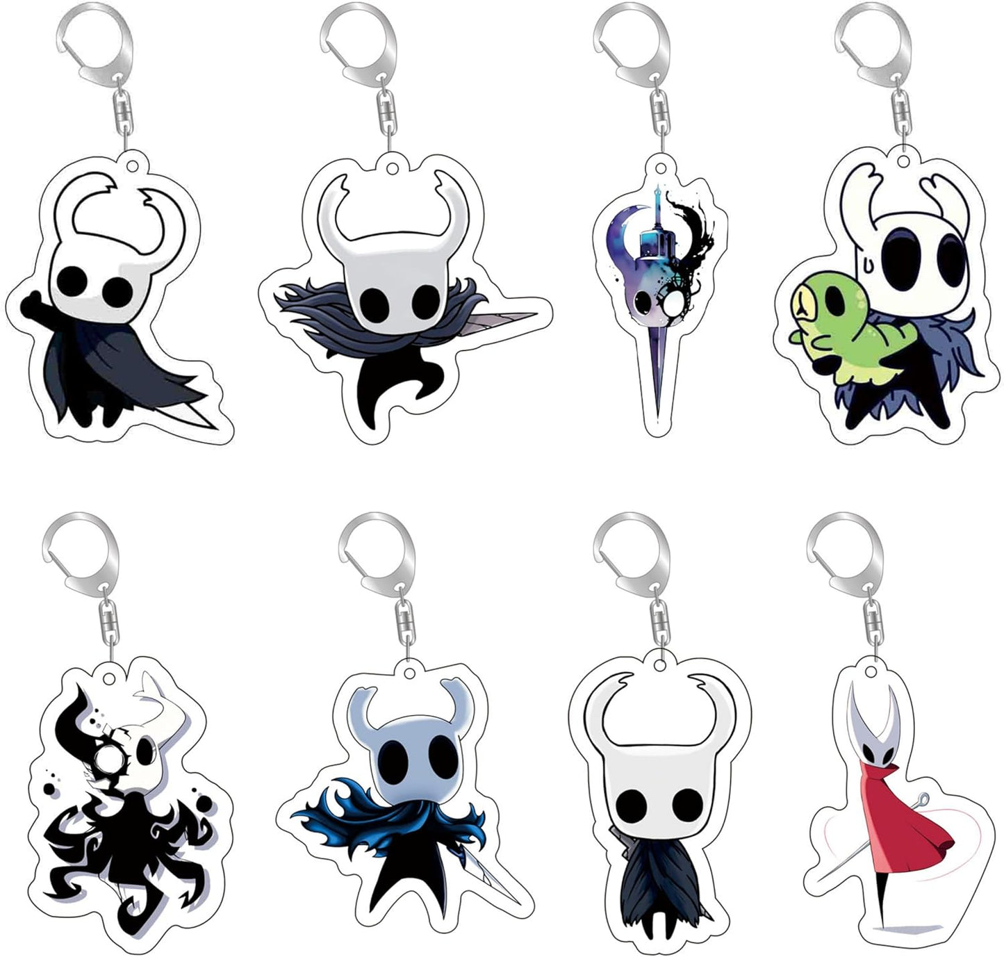 [Loraretta] ホロウナイト グッズ（Hollow Knight ） キーホルダー コスプレ小物 装飾小道具 かわいい 多個模様選択可 脱落防止アニメグッズ 飾り 超かわいい 萌えキーホルダー 誕生日 贈り物 通勤 通学 鍵[非公式] [並行輸入品]