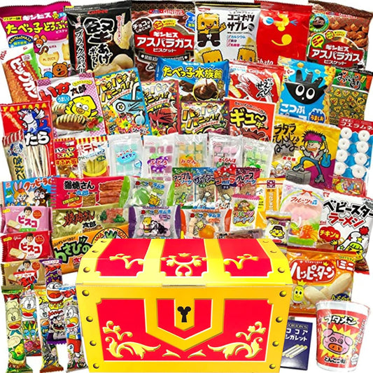 【Dagashi Sweets Assortment】Total of 60 pieces, Banchu's Treasure Box Dagashi Set, Small bag sweets, Present, Gift, Party, Birthday, Event, Children's gathering, Girls' gathering, Welcome party RBR60