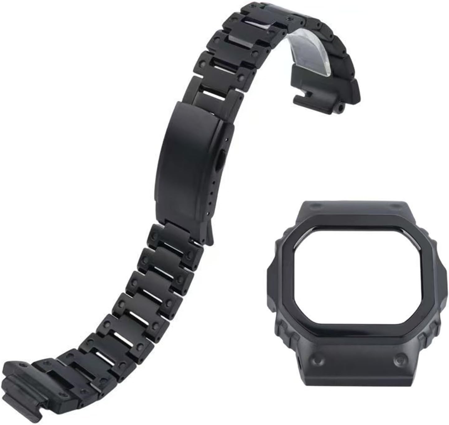 [JUSUTEK] Titanium Alloy - New Ultralight Watch Band + Case Set Compatible for G-SHOCK G Shock Compatible GW-M5610 M5600 S5600 G-5600 GIX5600 DW-D5600 GLS-5600 Titanium Alloy Metal Custom Lightweight