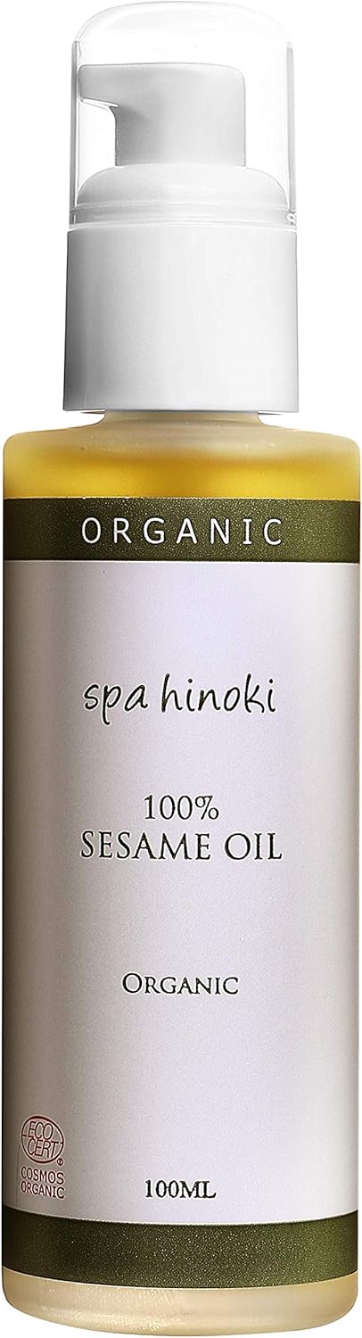 spa hinoki Organic Sesame Oil, 3.4 fl oz (100 ml), Deodorized (Ecocert Certified)