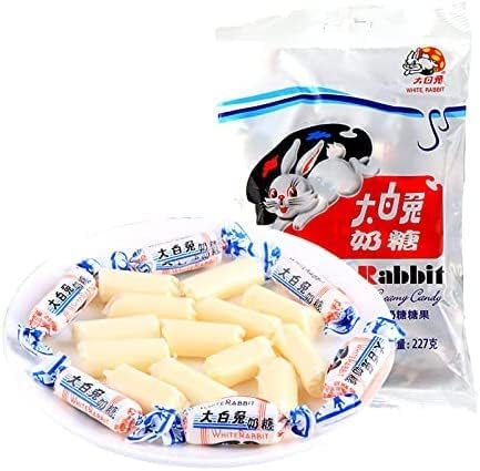 Shanghai Specialty Shanghai Souvenir, Dai Bai Sugar, Milk Sugar, Dairy Sugar, 17.6 oz (500 g), Shanghai Specialty Shanghai Souvenir, Chinese Dim Sum, Milk Candy, Large White Rabbit Caramel Der Too