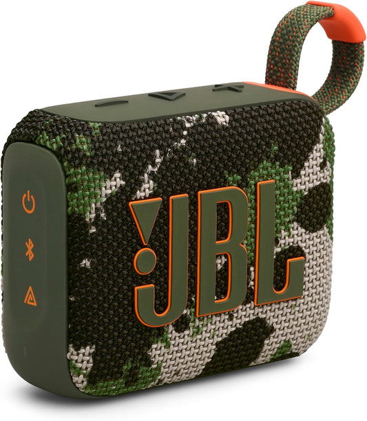 JBL GO4 Bluetooth Speaker, USB C Charging/IP67 Dustproof and Waterproof/App Compatible/Passive Radiator/Portable/Squad JBLGO4SQUAD