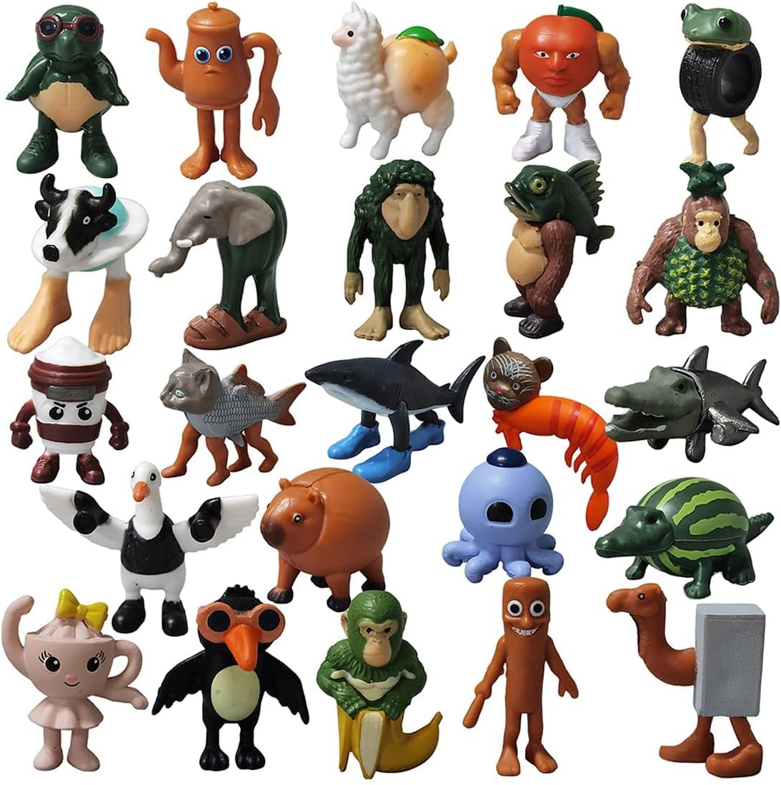24 Piece Set of 24 Tundung Sahoo Figure, Collector Doll, Mini Figure, Trararello, Trarala, Italian Brain Lot, Net Meme, Toy (A Model (24 Pieces)) [Parallel Import]