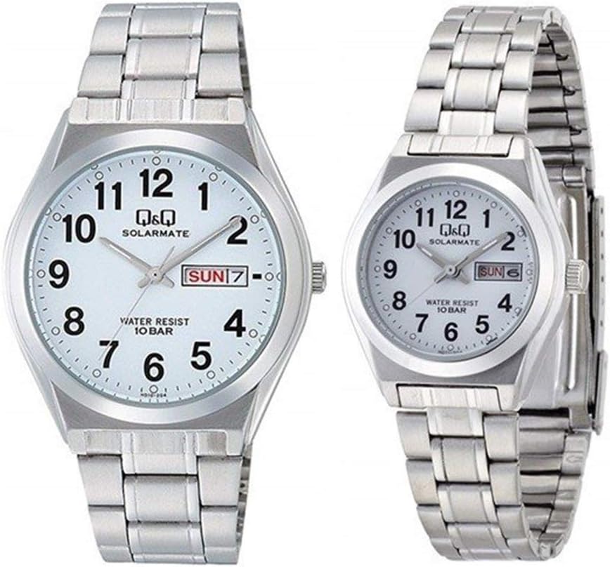 Citizen Q&Q H010H011-204 Solar Pair Watch, Lightweight, Waterproof, Cheap Citizen, Men's, Women's, Wristwatch, Bracelet Type