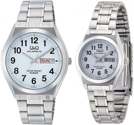 Citizen Q&Q H010H011-204 Solar Pair Watch, Lightweight, Waterproof, Cheap Citizen, Men's, Women's, Wristwatch, Bracelet Type