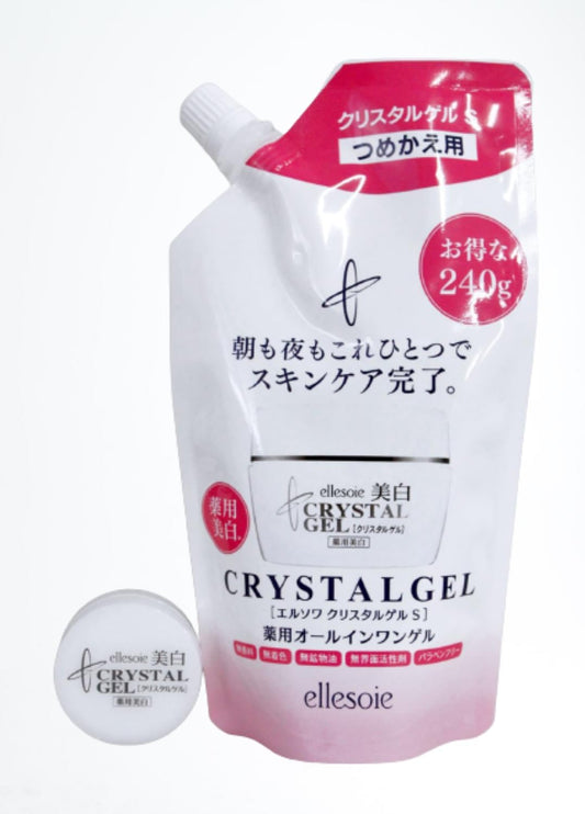 Ellesoie Cosmetics Crystal Gel S Medicated Whitening All-in-One (Refill, 8.5 oz (240 g) + 0.3 oz (10 g) (Portable) Set