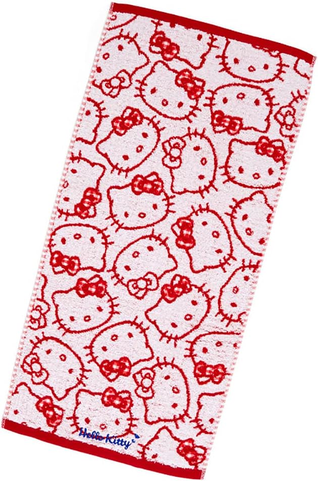 Sanrio 801054 Hello Kitty Face Towel, Antibacterial and Odor Resistant, Silver