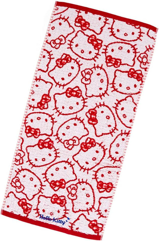 Sanrio 801054 Hello Kitty Face Towel, Antibacterial and Odor Resistant, Silver