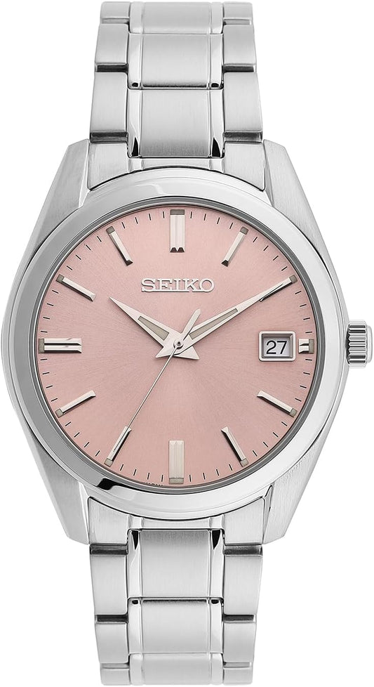 Seiko SUR523P1 Men's Watch, Quartz, Overseas Model, Pink, Pink, Bracelet Type