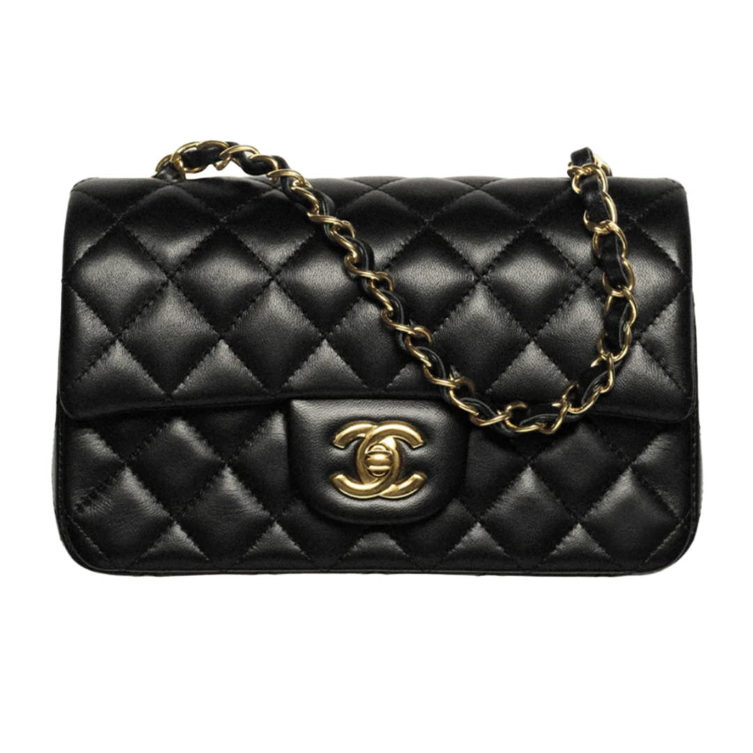 CHANEL 2026 'BLACK' LAMBSKIN QUILTED MINI CLASSIC HANDBAG