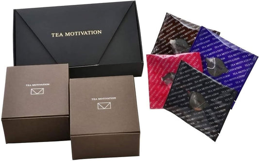 TEA MOTIVATION Tea Gift, 4 Types, Assorted, 22 Packets, Includes Tote Bag, Gift Packaging