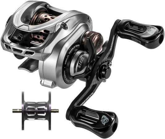 HICC50 Pro 136g Ultralight Baitcasting Reel BFS Baitcasting Fishing Reel 7.1/8.1 High Speed Gear Ratio 11+1BB 4KG Power Baitcasting Reel (8.1 Dual Spool Left Hand)