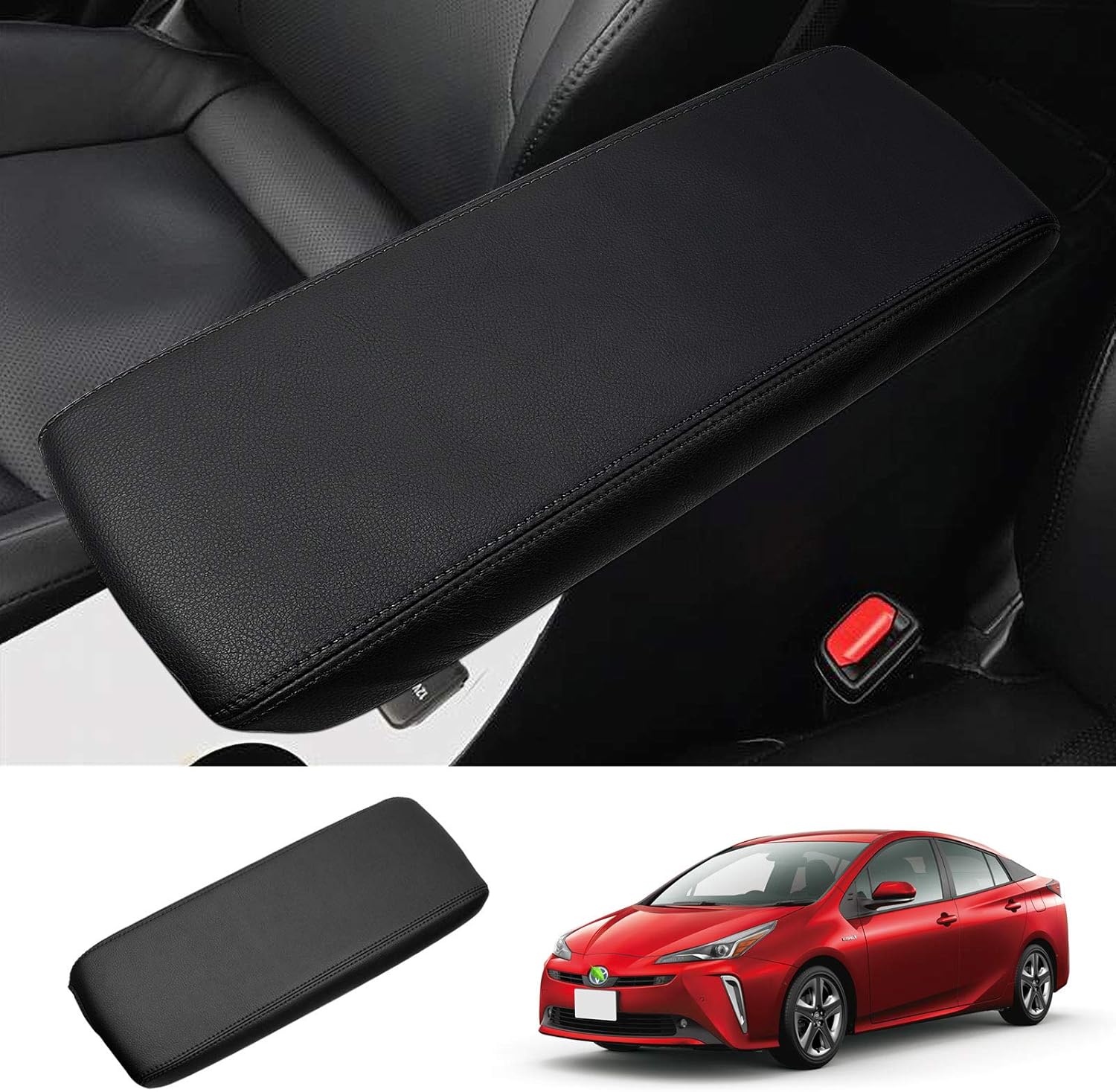 Cartist Toyota Prius 50 Series Armrest Cover PRIUS Early / Late H27.12 - Current PHV ZVW52 Console Box Protective Cover Dedicated Design Protective Cover Stain Resistant Leather Interior Accessories