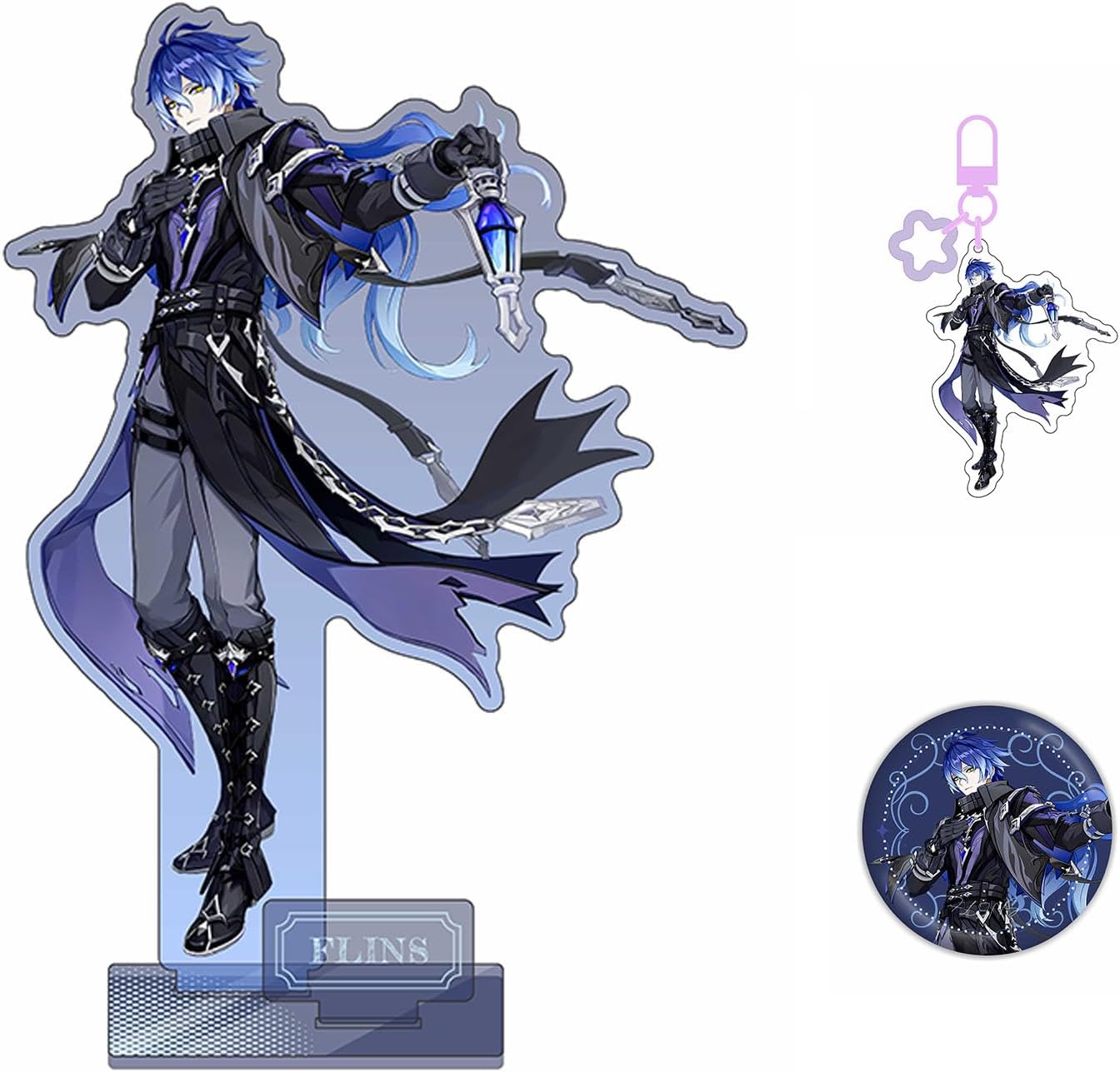 Harajin Friends Goods Lucky Bag Set, Acrylic Stand, Can Badge, Key Holder, Colored Paper, Transparent Card, Japanese Goods, Set of 3