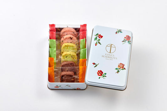 Ginzakisenbiki-ya Canned Ginza Cookies (6 pieces) Gift, Sweets, Baked Goods, Cookie Assortment