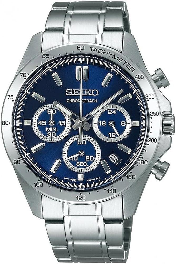 Seiko SBTR011 Men's 1/5 Second Chronograph Quartz Wristwatch, Navy, Navy SBTR011, Chronograph with 3 sides and 60 minutes