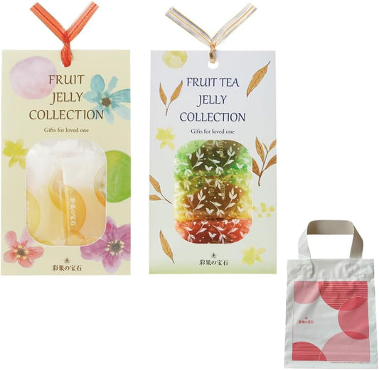 Color Fruit Treasure Stone Assorted Fruit Jelly Set (Set of 2 Types) Individually Wrapped, Gift, Gift, Souvenir, Mid-Year-Old Years, Saitama Minika with 2 Small Bags