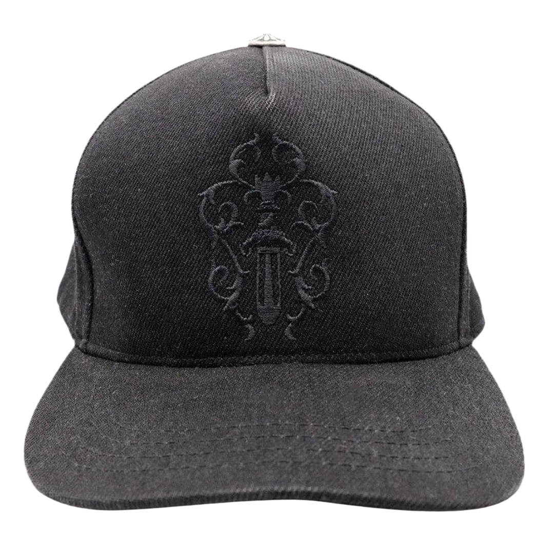 CHROME HEARTS 'ALL BLACK' FLORAL DAGGER SNAPBACK HAT