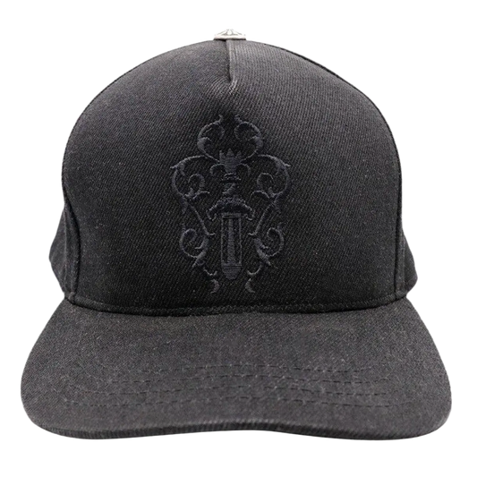 CHROME HEARTS 'ALL BLACK' FLORAL DAGGER SNAPBACK HAT