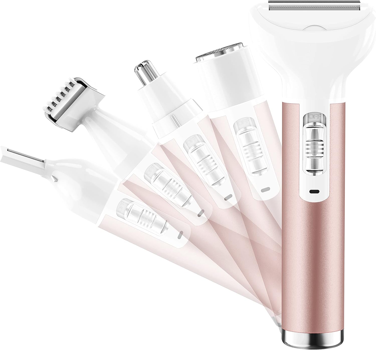 【Recommended by Professional Hair Removal Staff】Electric Shaver for Women, Ladies VIO Dedicated, USB Rechargeable, 5-in-1, Eyebrow and Nose Hair Trimmer, Multi-functional, Electric, Removes Unwanted