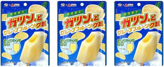 (Crisp Texture) Gutun, and Grapefruit Gummy, 1.8 oz (53 g), Crisp Texture, Ice Shaped Gummy, While Working, Studying, Refreshing Mood on Hot Days, Drive Companion, Movies and Video Watching Treats