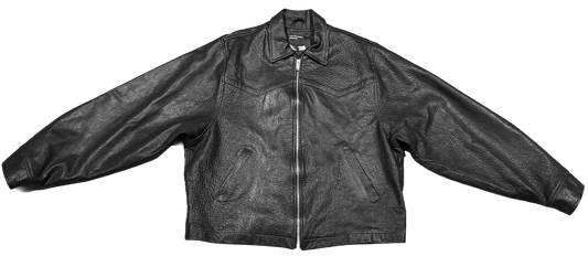 ENFANTS RICHES DÉPRIMÉS 'FALL/WINTER 2023' LEATHER ZIP UP BLACK JACKET