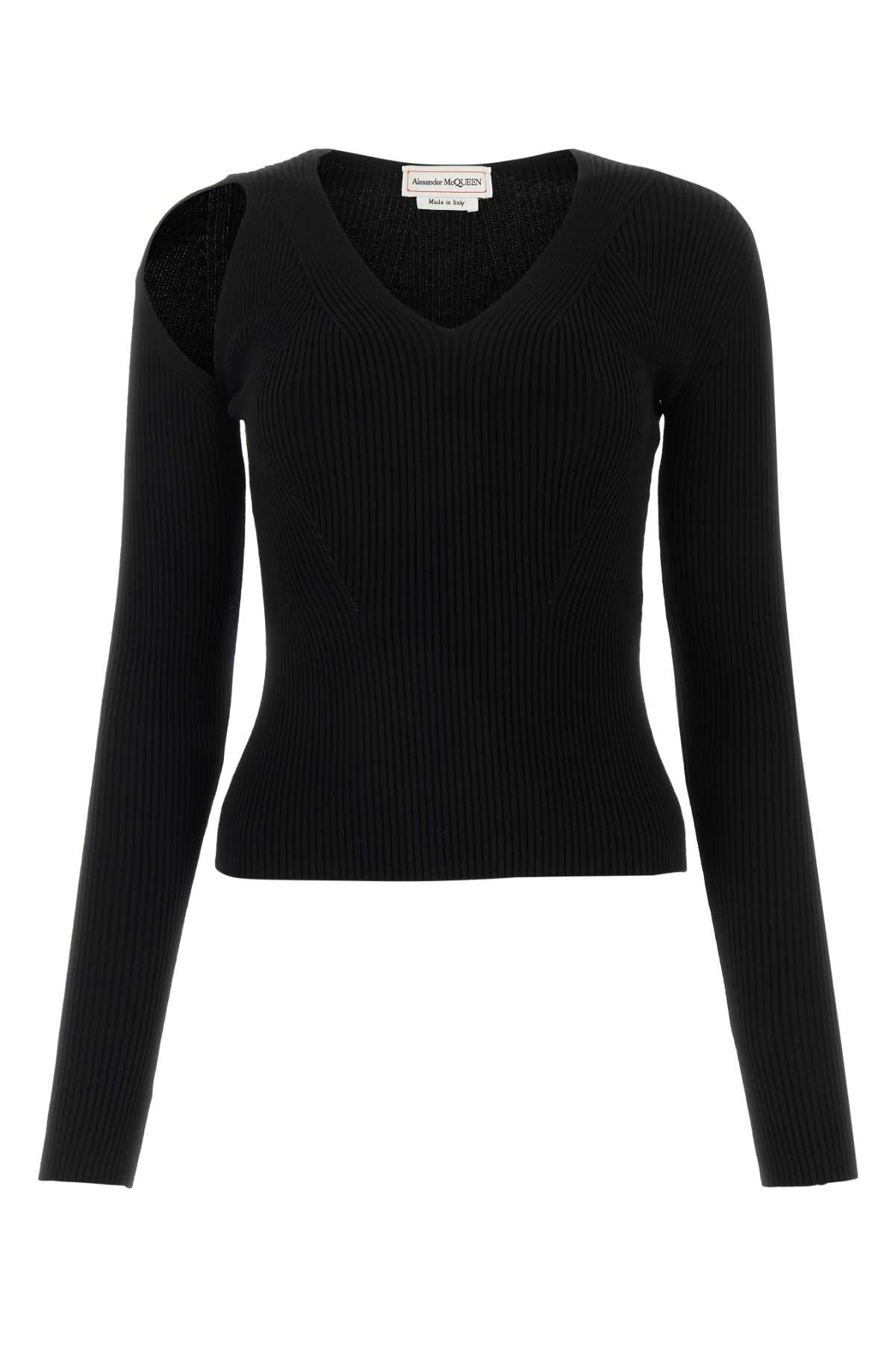 Alexander Mcqueen アレクサンダーマックイーンブラックウールブレンドセーター - Image 1