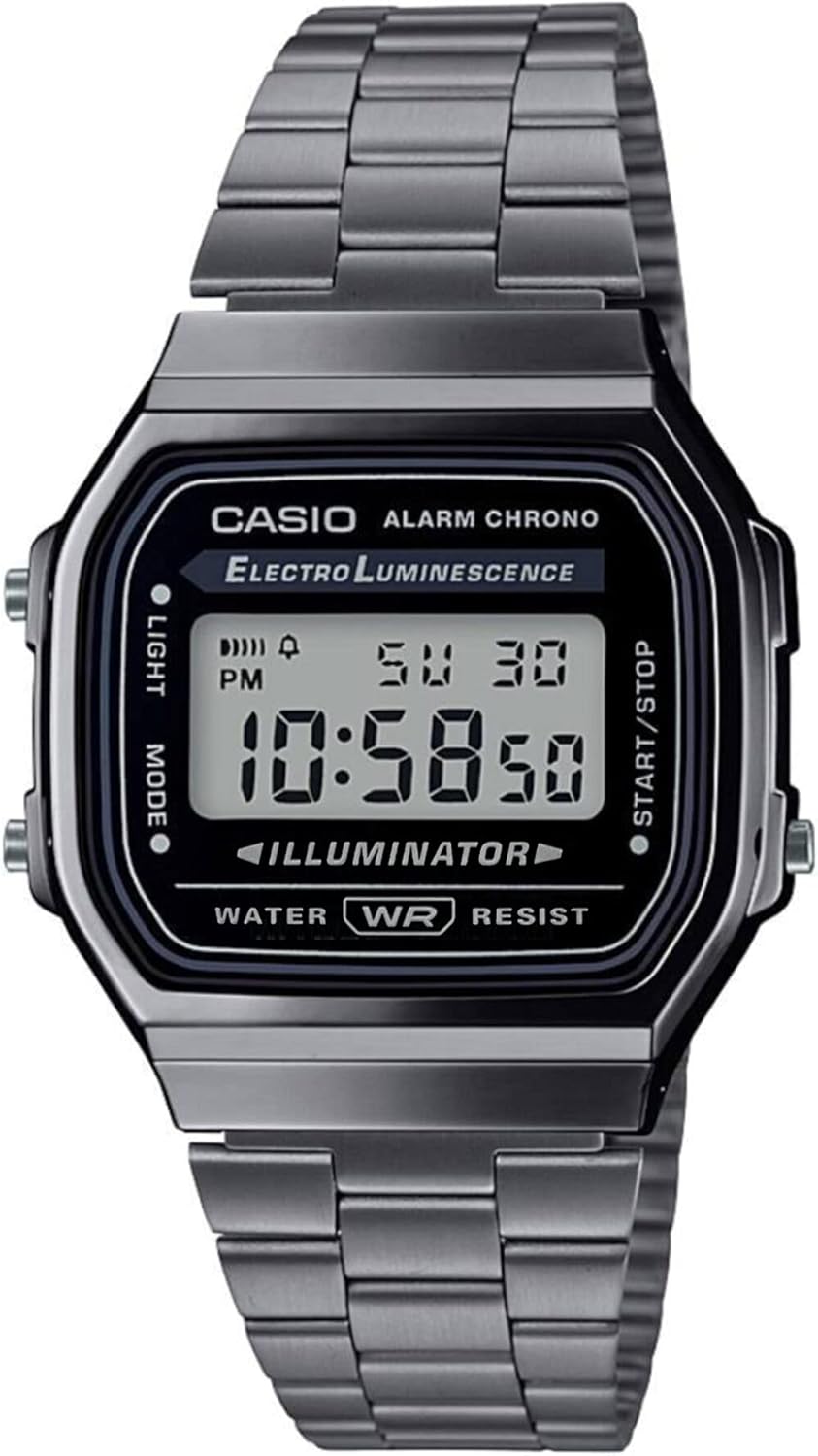 CASIO Standard A168WGG-1A Wristwatch, Men's, Women's, Kids, Boys, Girls, Cheap Casio, Digital Date, Black, Overseas Model, Bracelet Type