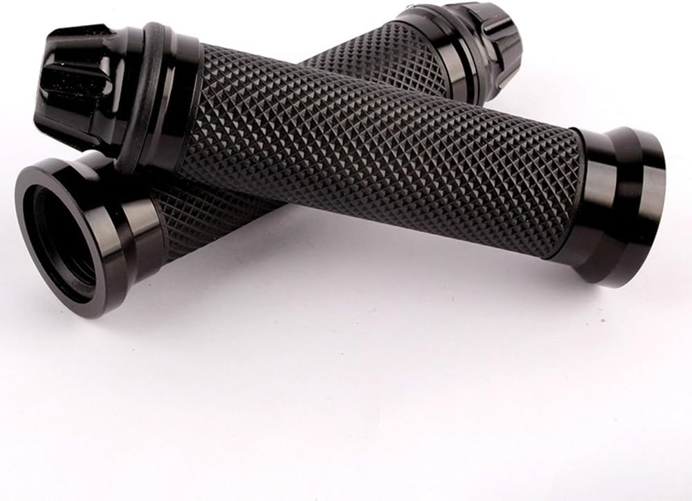 Evomosa Motorcycle Grips, Universal Motorcycle Grips, Aluminum Handlebar Ends 0.9 inches (22.2 mm), CNC Hand Grip, Left and Right Set, Black