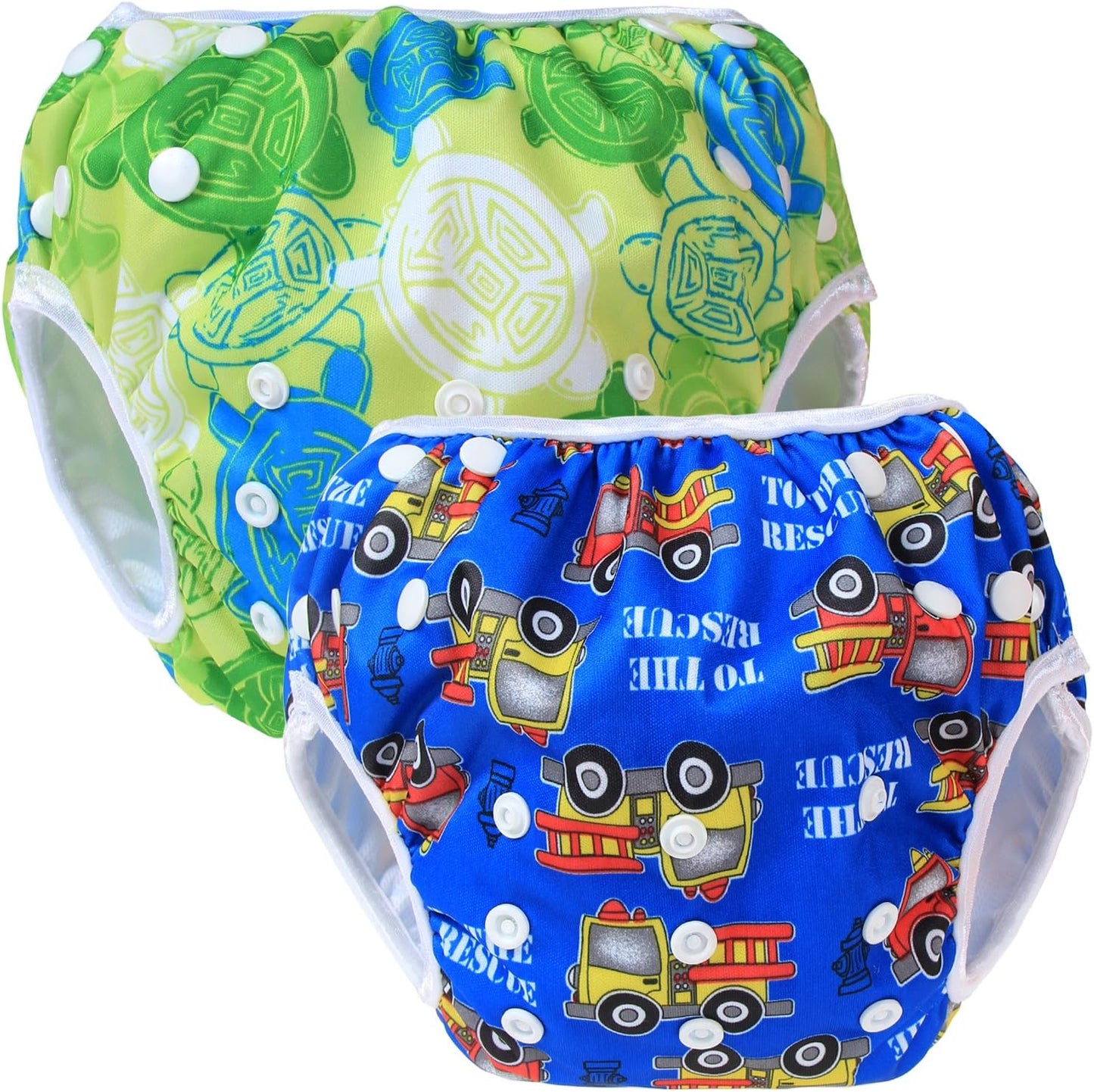 TEAMOY Swim Pants, 2 Piece Set, Newborn - 3 Years Old, Adjust Size With Buttons, Waterproof Outer Layer, Polyester Mesh Inner Layer, Diaper Cover, For Swimming Lessons, Park, Beach, Spa