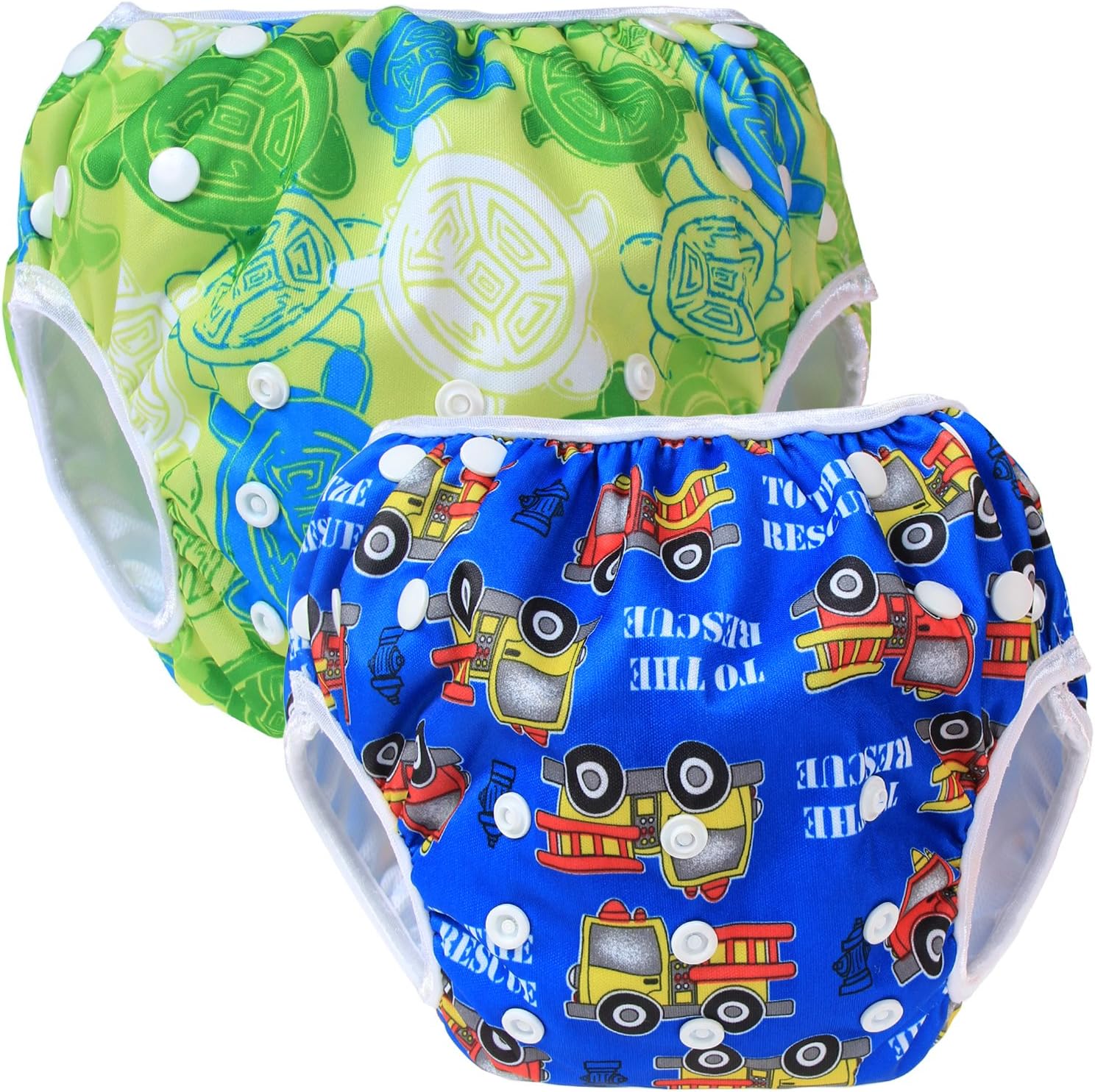 TEAMOY Swim Pants, 2 Piece Set, Newborn - 3 Years Old, Adjust Size With Buttons, Waterproof Outer Layer, Polyester Mesh Inner Layer, Diaper Cover, For Swimming Lessons, Park, Beach, Spa