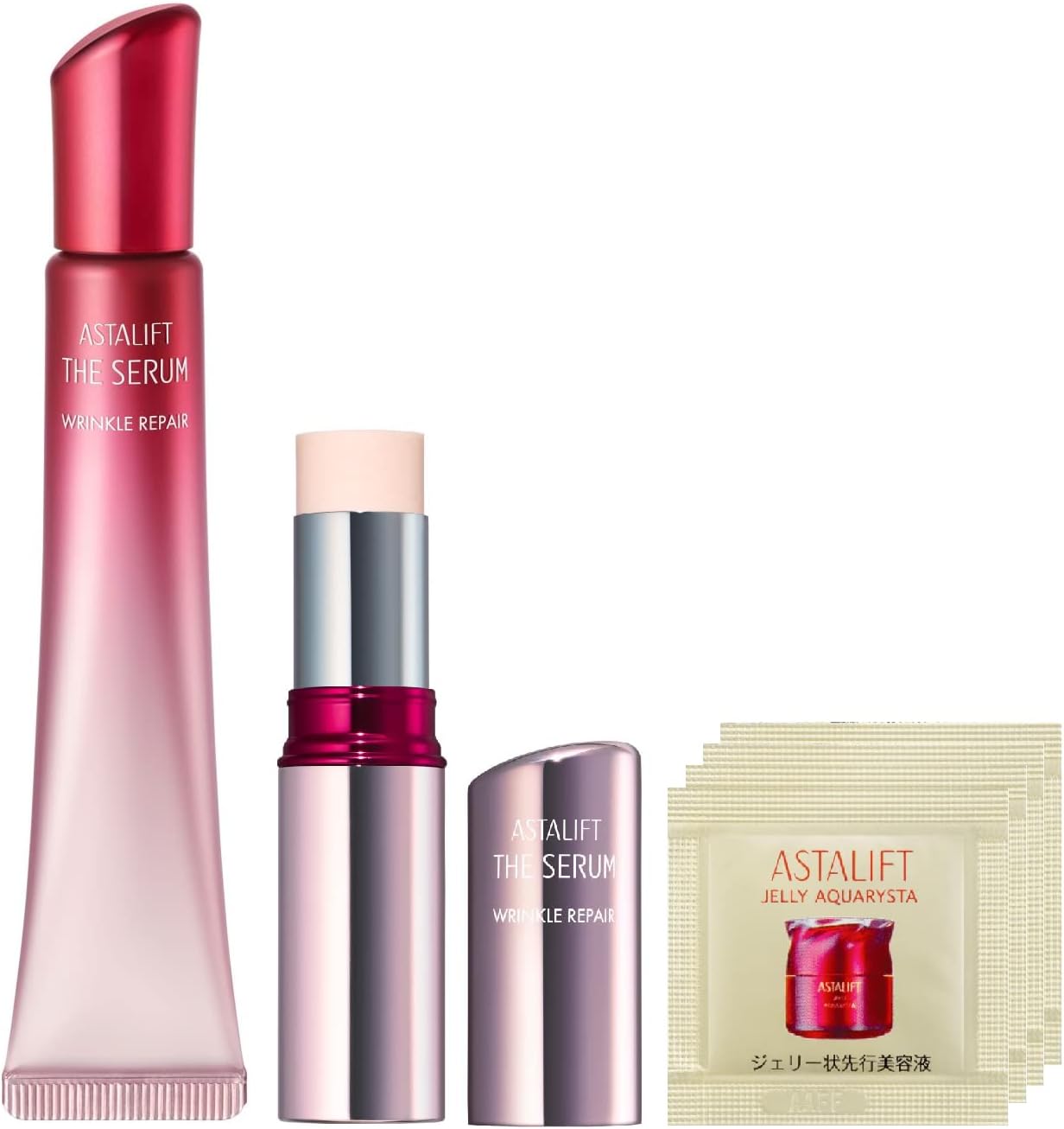 Astalift The Serum Wrinkle Repair Medicated Wrinkle Improvement Essence (Morning and Night Set, Approx. 70 Day Supply, 0.2 oz (5 g) (Night, 0.6 oz (18 g) (Official Store Limited) (Serious 24 Hours,