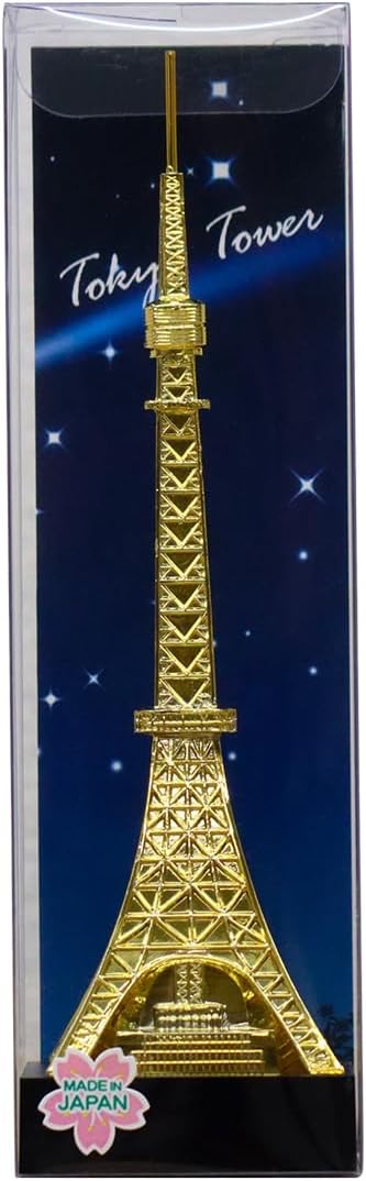 Tokyo Tower Figure, 7.1 inches (18 cm), Starry Sky Gold, Made in Japan, Good Luck Color, Metal, Figurine, Model, Japanese Souvenir, Gift